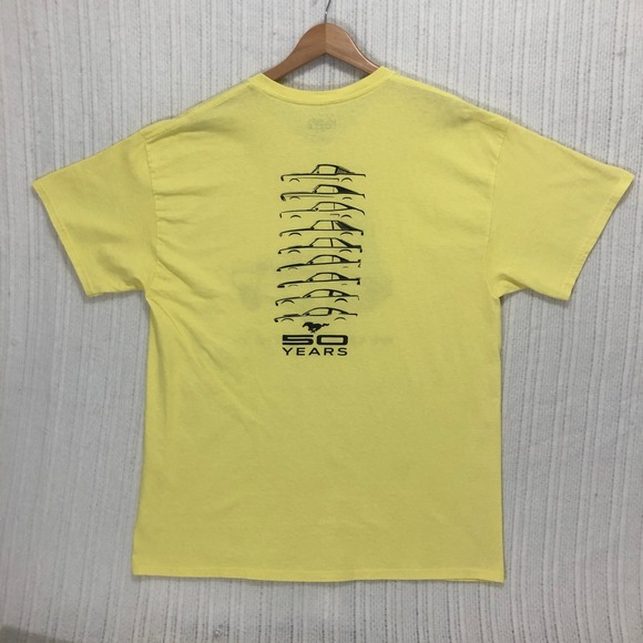 Ford's Garage Mustang‎ T-Shirt Graphic Tee 50 Years Cars Yellow XL - Picture 6 of 9